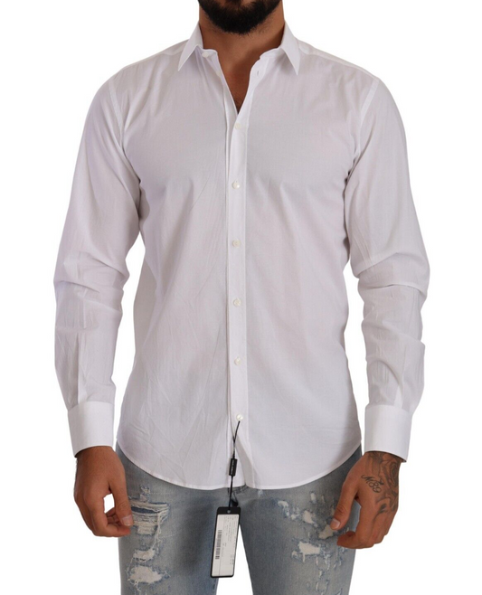 Dolce & Gabbana Elegant White Martini Dress Shirt