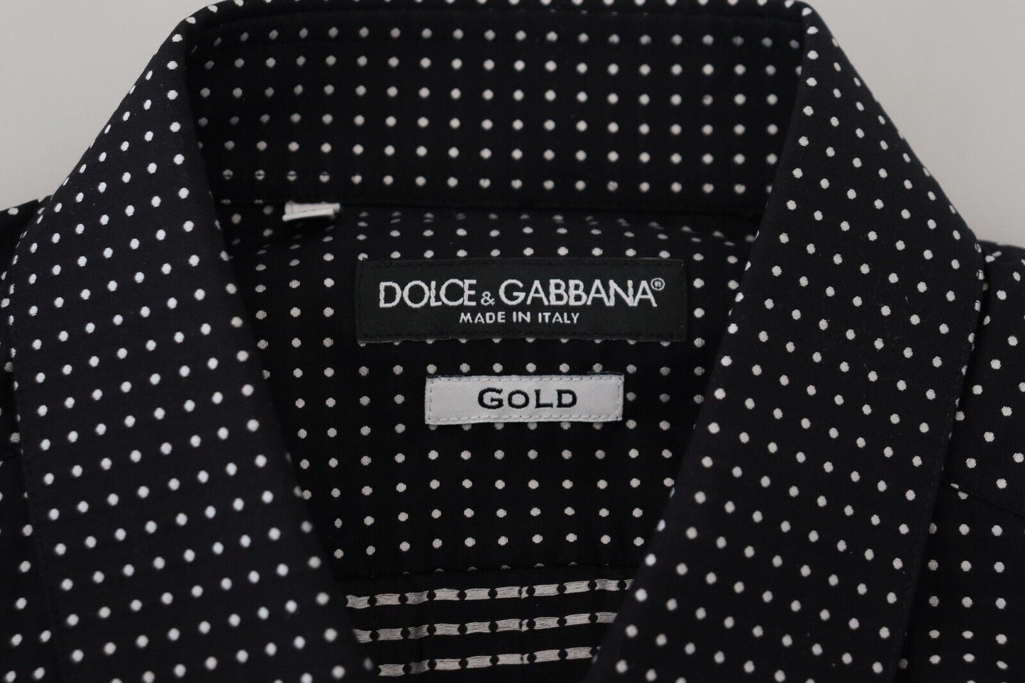 Dolce & Gabbana Elegant Polka Dot Cotton Dress Shirt