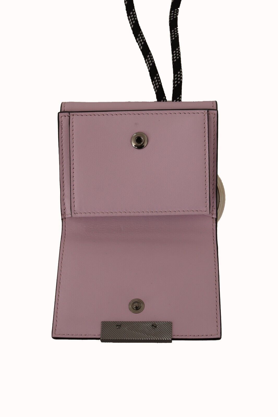 Dolce & Gabbana Elegant Pink Bifold Leather Wallet with Neck Strap