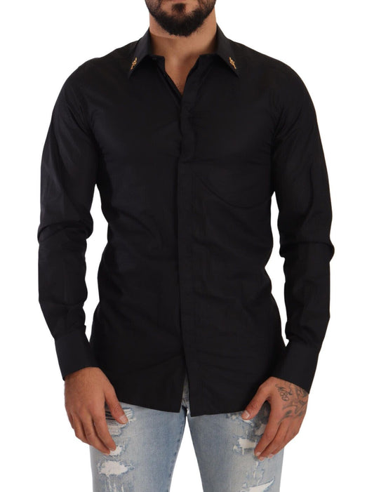 Dolce & Gabbana Opulent Slim Fit Black Cotton Shirt