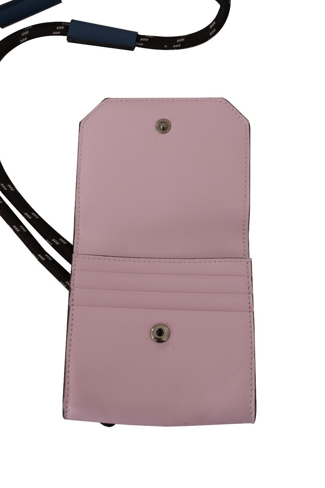 Dolce & Gabbana Chic Pink Leather Bifold Wallet with Neck Strap