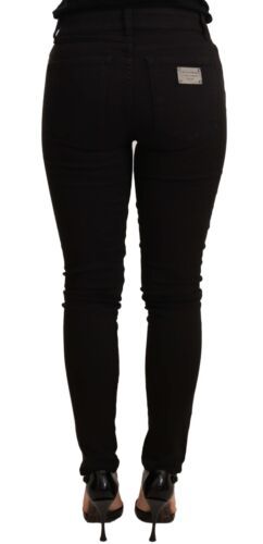 Dolce & Gabbana Chic Mid Waist Skinny Black Denim