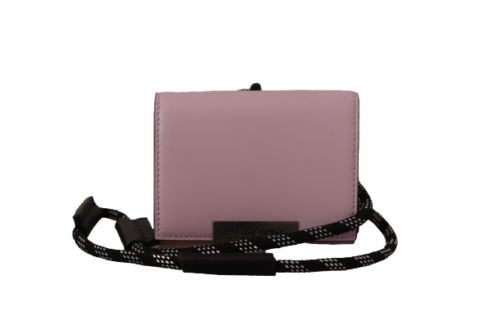 Dolce & Gabbana Elegant Pink Bifold Leather Wallet with Neck Strap