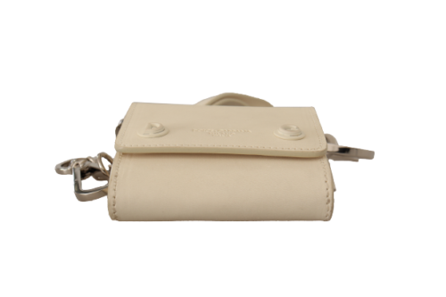 Dolce & Gabbana Elegant White Leather Coin Purse with Chain Strap