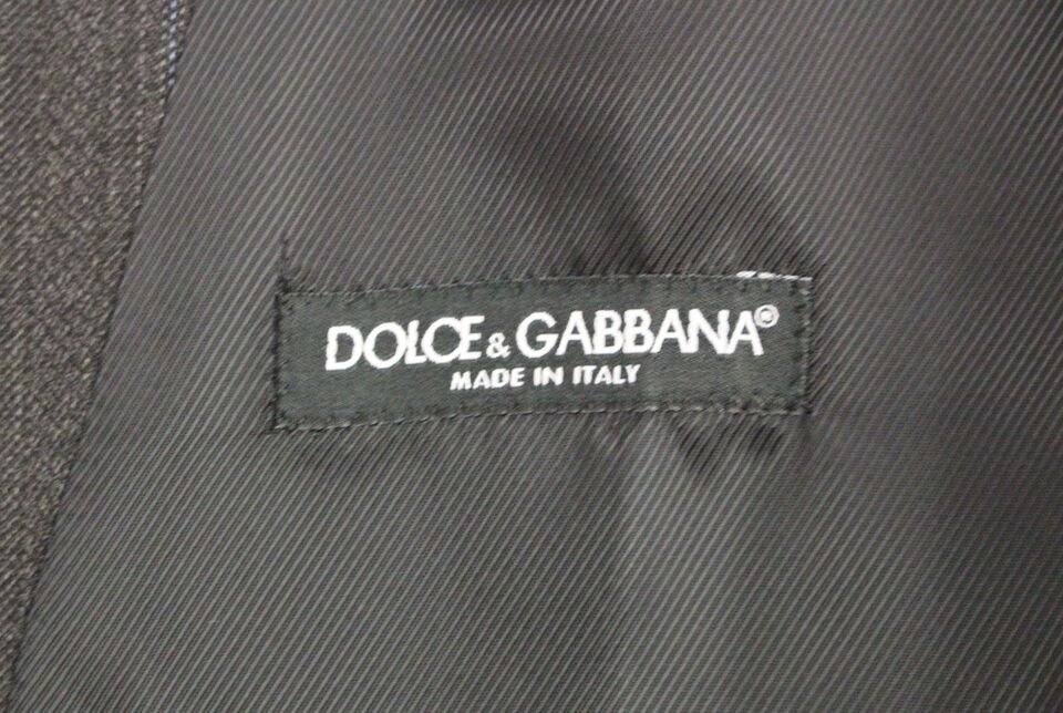 Dolce & Gabbana Gray Striped Wool Logo Vest Gilet Weste