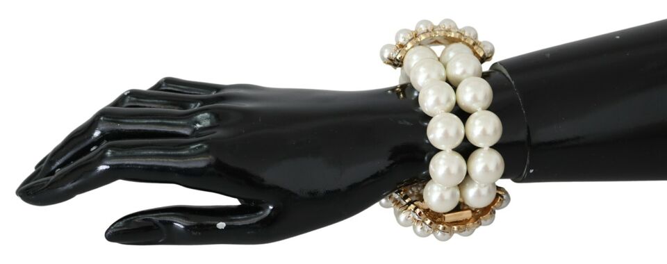 Dolce & Gabbana Elegant Faux-Pearl Crystal Bracelet