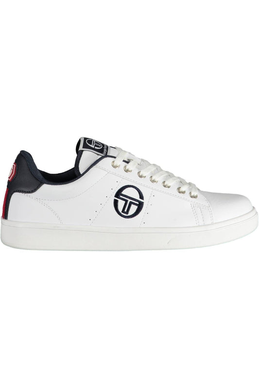 Sergio Tacchini Sleek White Polyester Sneakers with Embroidery