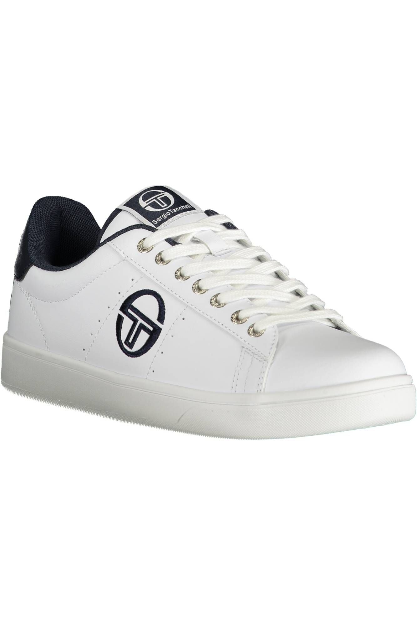 Sergio Tacchini Sleek White Polyester Sneakers with Embroidery