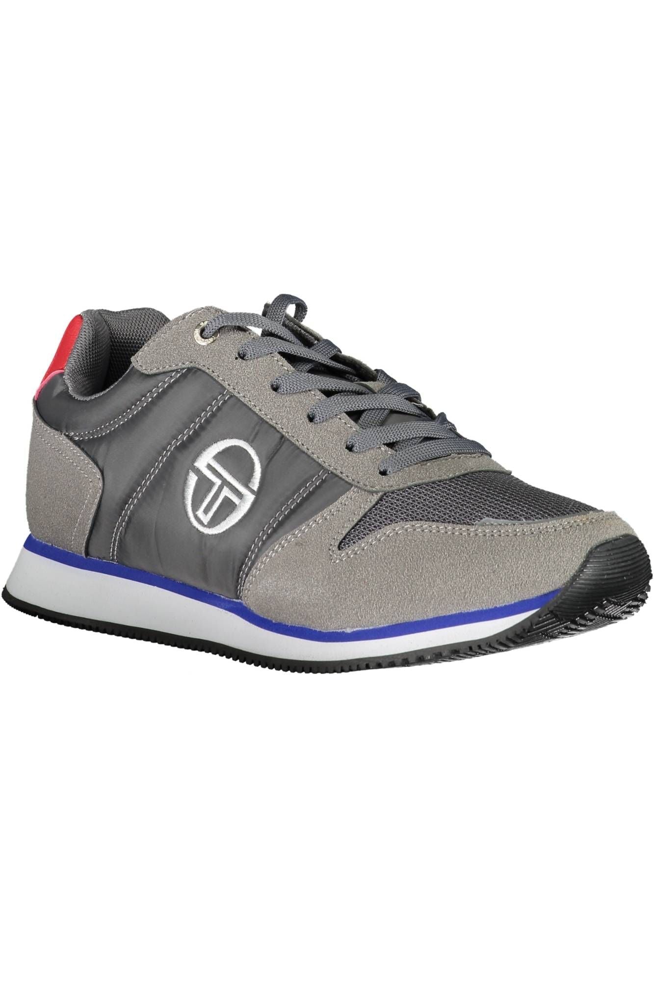 Sergio Tacchini Elegant Gray Embroidered Lace-Up Sneakers