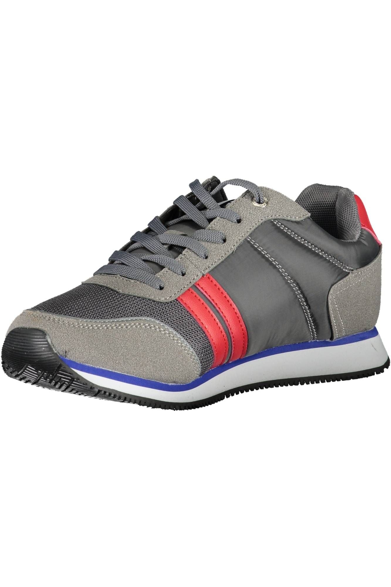 Sergio Tacchini Elegant Gray Embroidered Lace-Up Sneakers