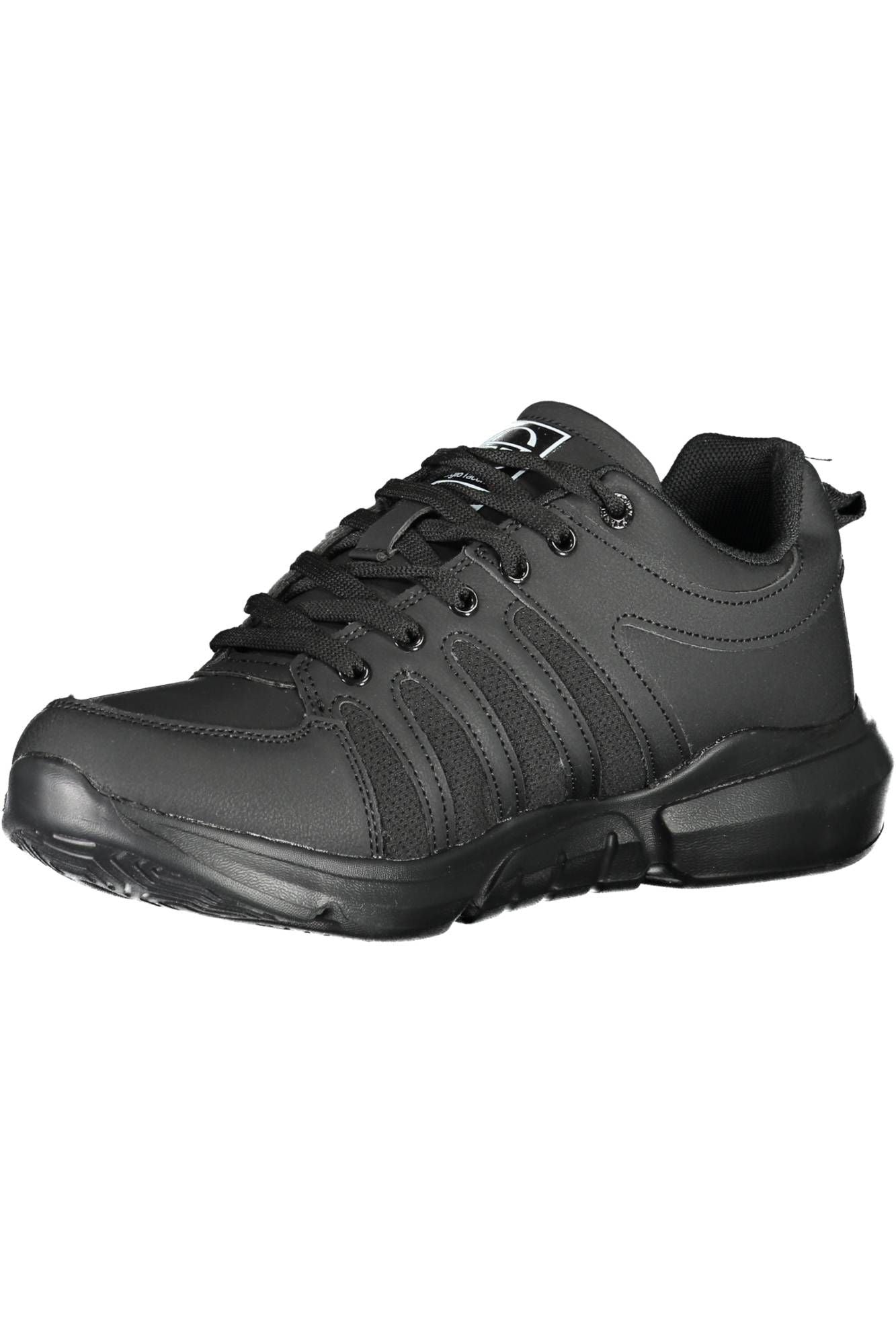 Sergio Tacchini Sleek Black Sports Sneakers with Contrasting Details