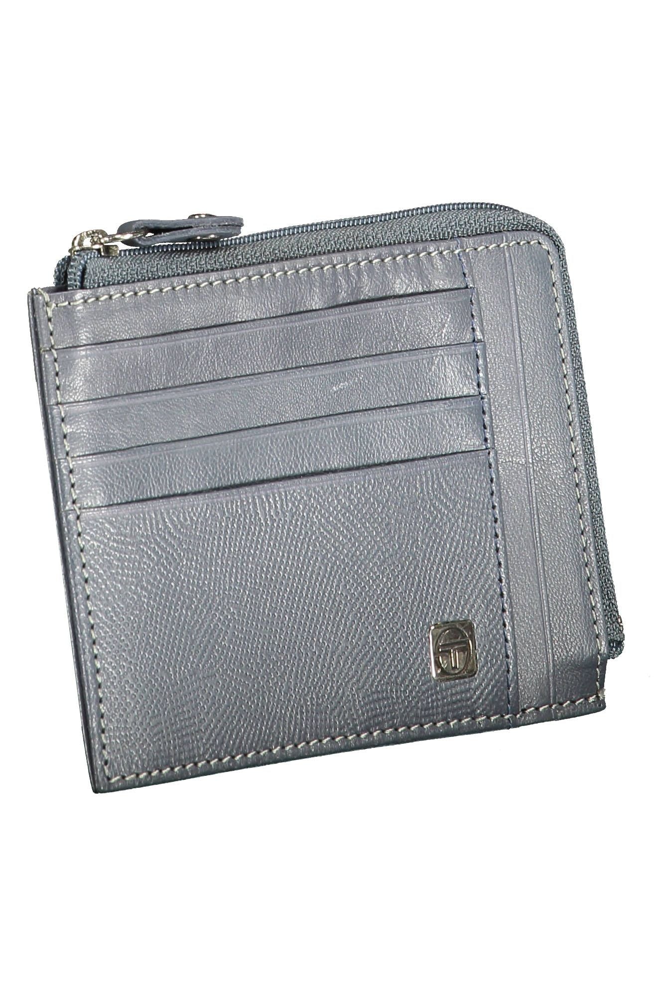 Sergio Tacchini Elegant Blue Leather Wallet for the Modern Man