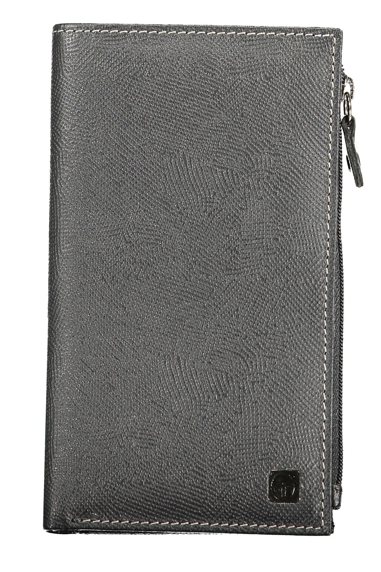 Sergio Tacchini Elegant Black Leather Bifold Wallet