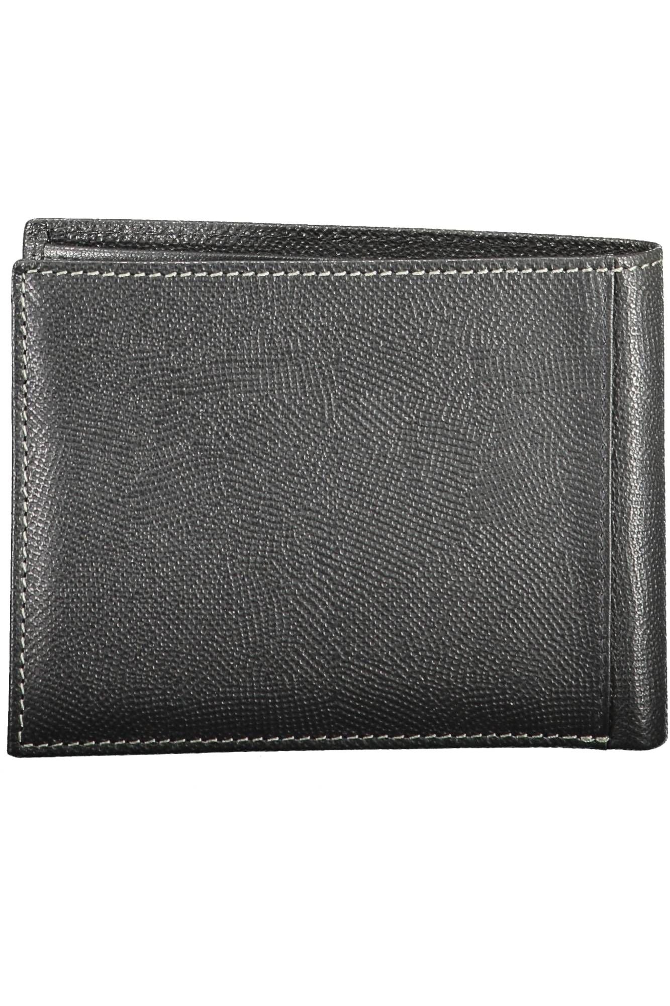 Sergio Tacchini Sleek Black Leather Dual-Compartment Wallet