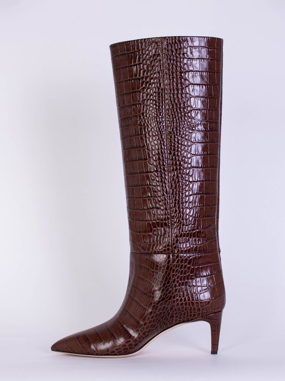 Paris Texas Enticing Brown Croco Print Leather Boots