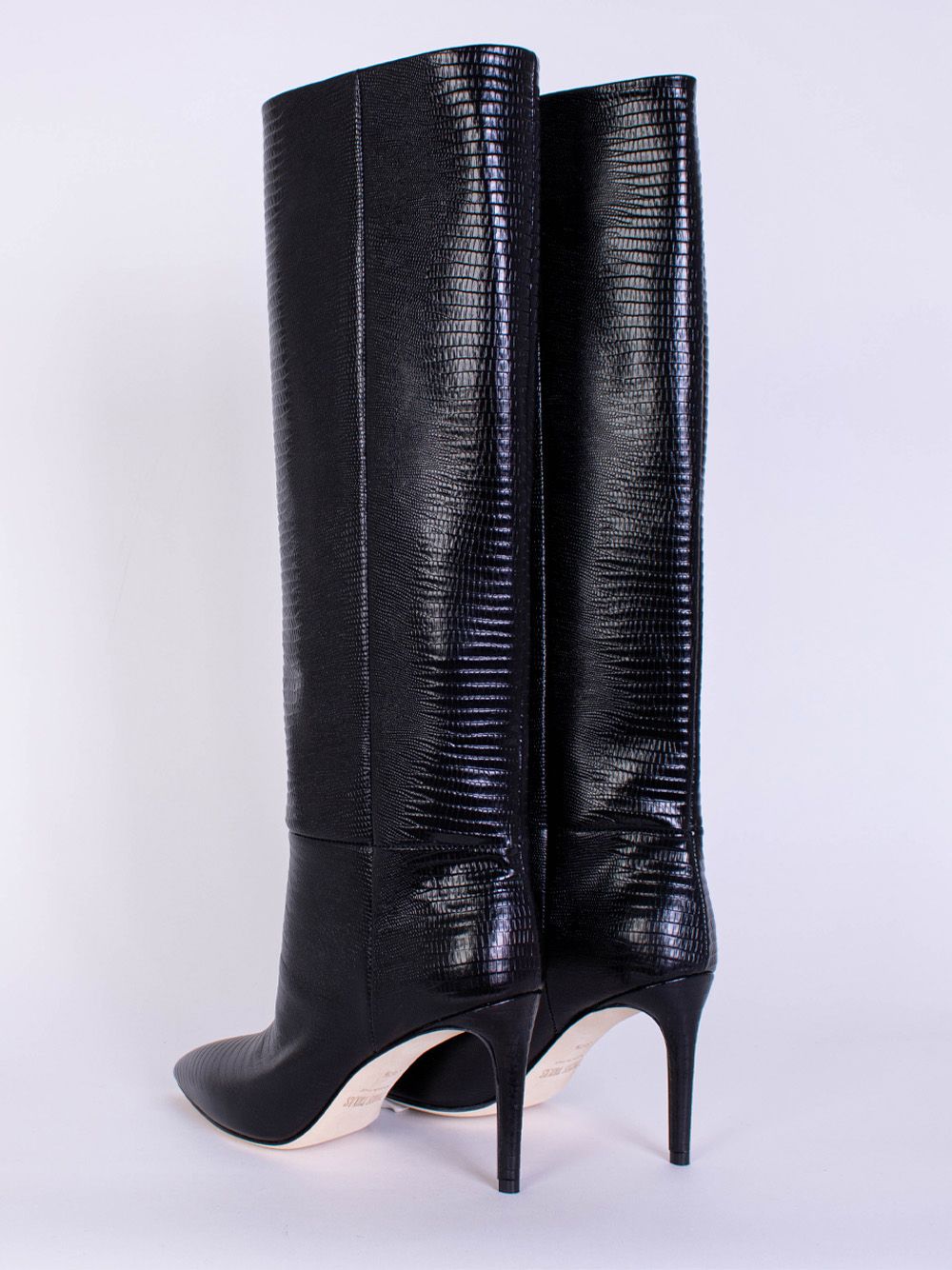 Paris Texas Sleek Knee-High Croco Print Leather Boots