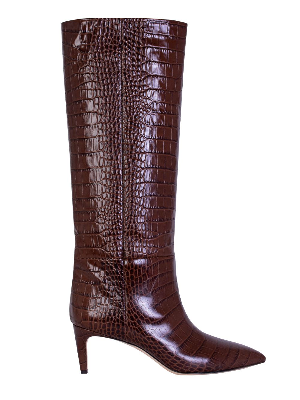 Paris Texas Enticing Brown Croco Print Leather Boots