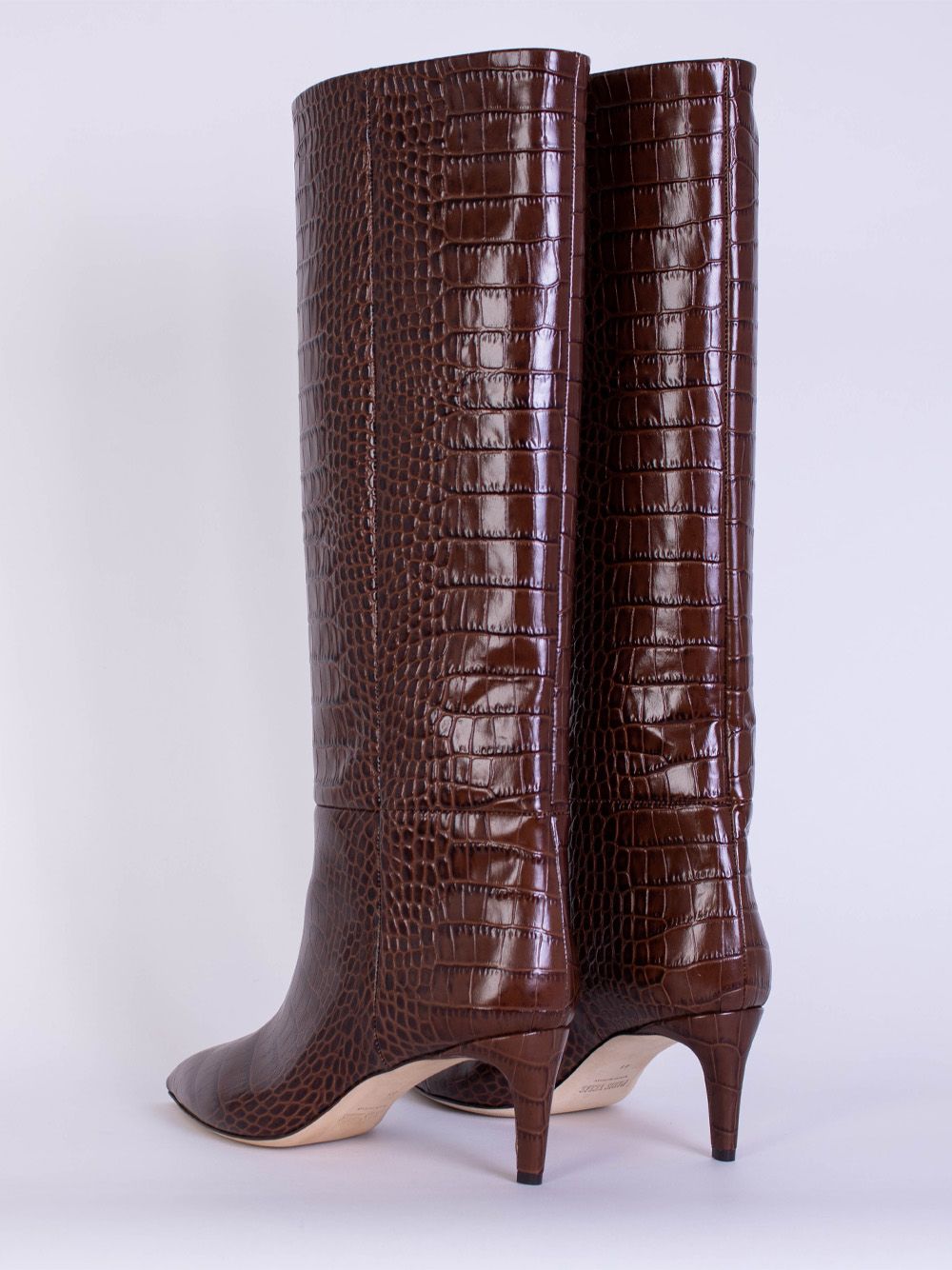 Paris Texas Enticing Brown Croco Print Leather Boots