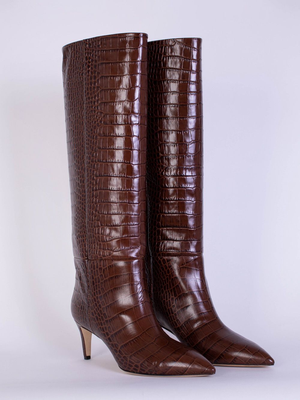 Paris Texas Enticing Brown Croco Print Leather Boots