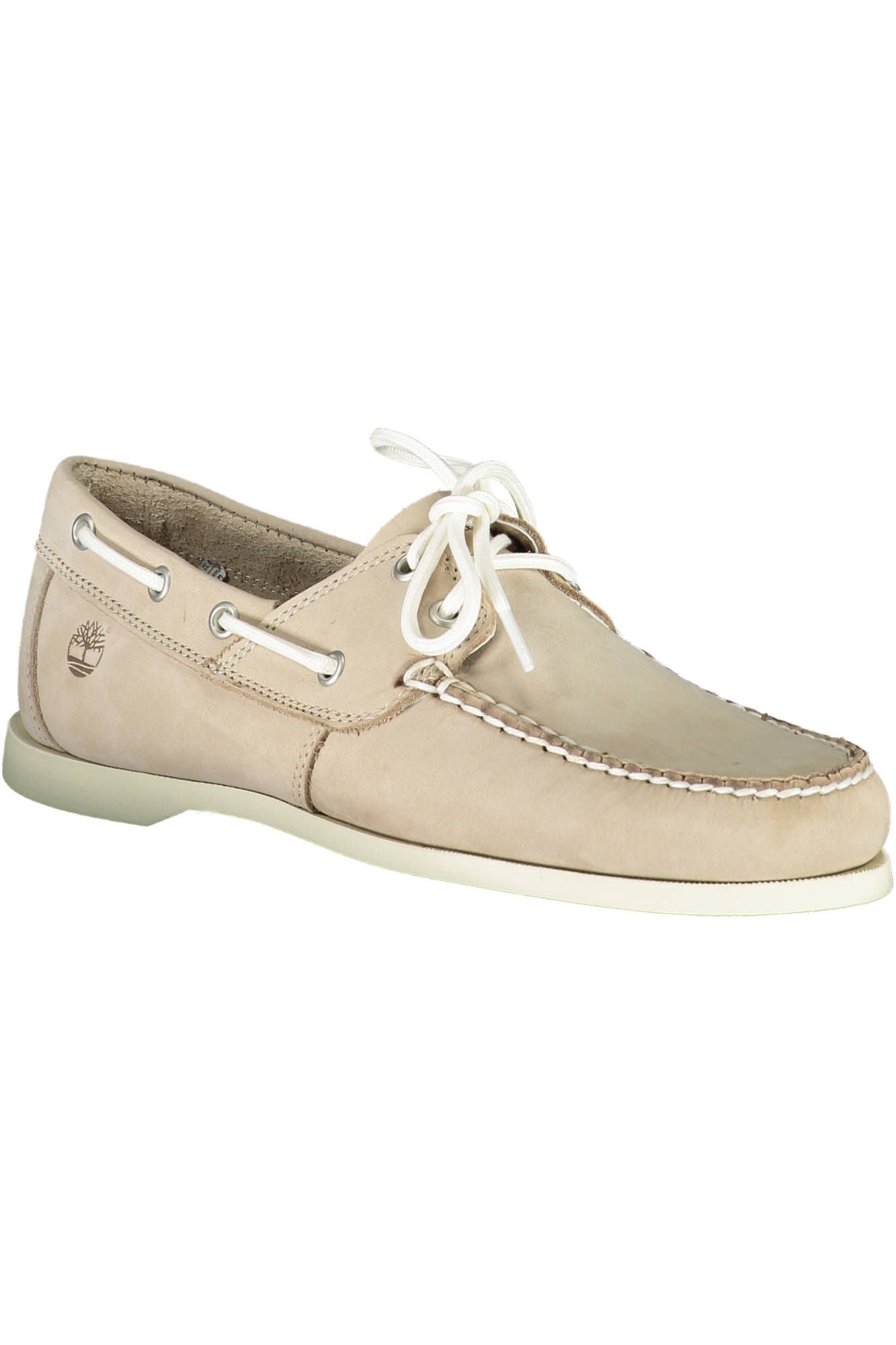 Timberland Chic Beige Leather Lace-Up Shoes with Contrasting Sole