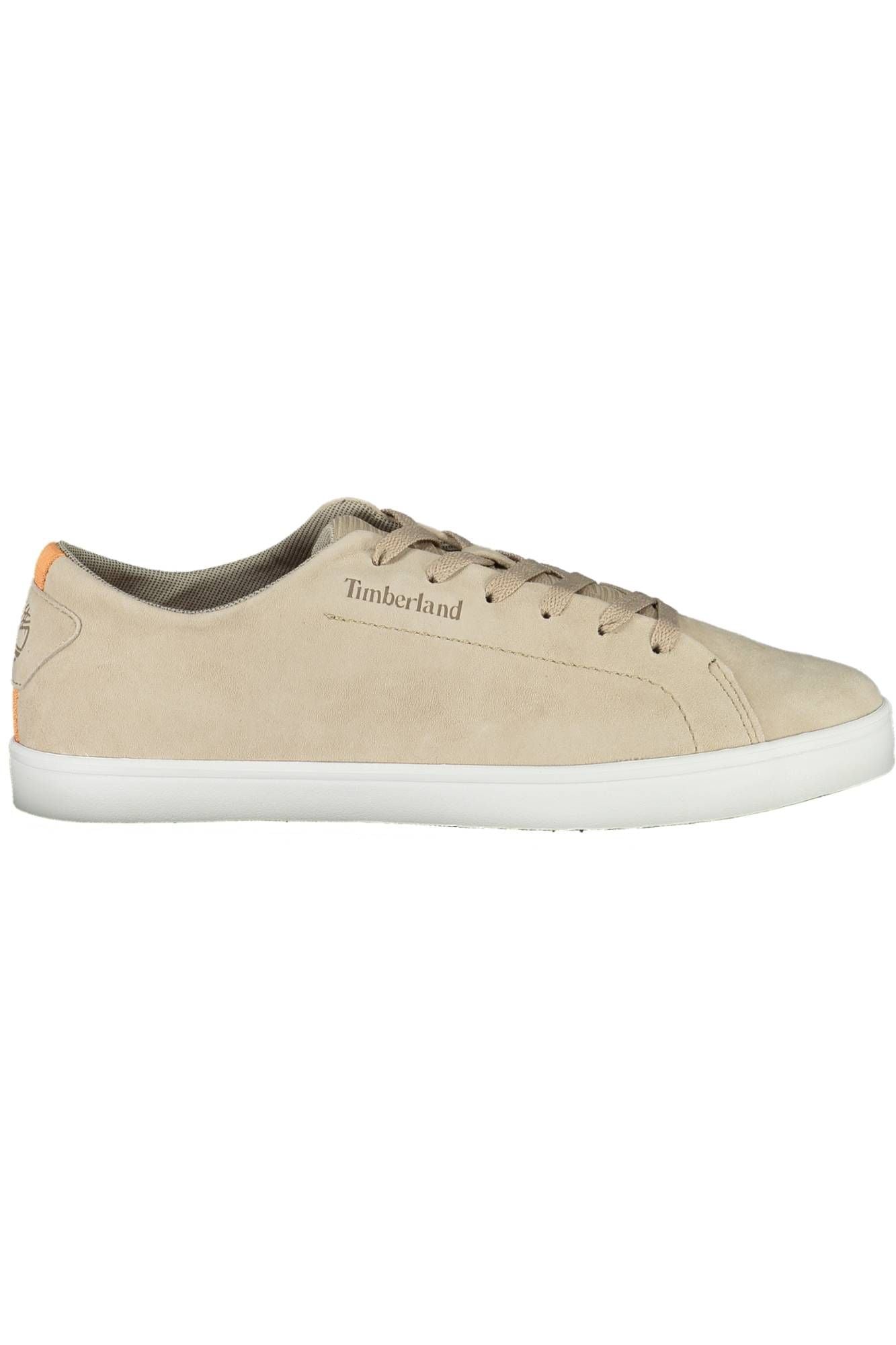 Timberland Chic Beige Leather Sneakers with Contrasting Sole