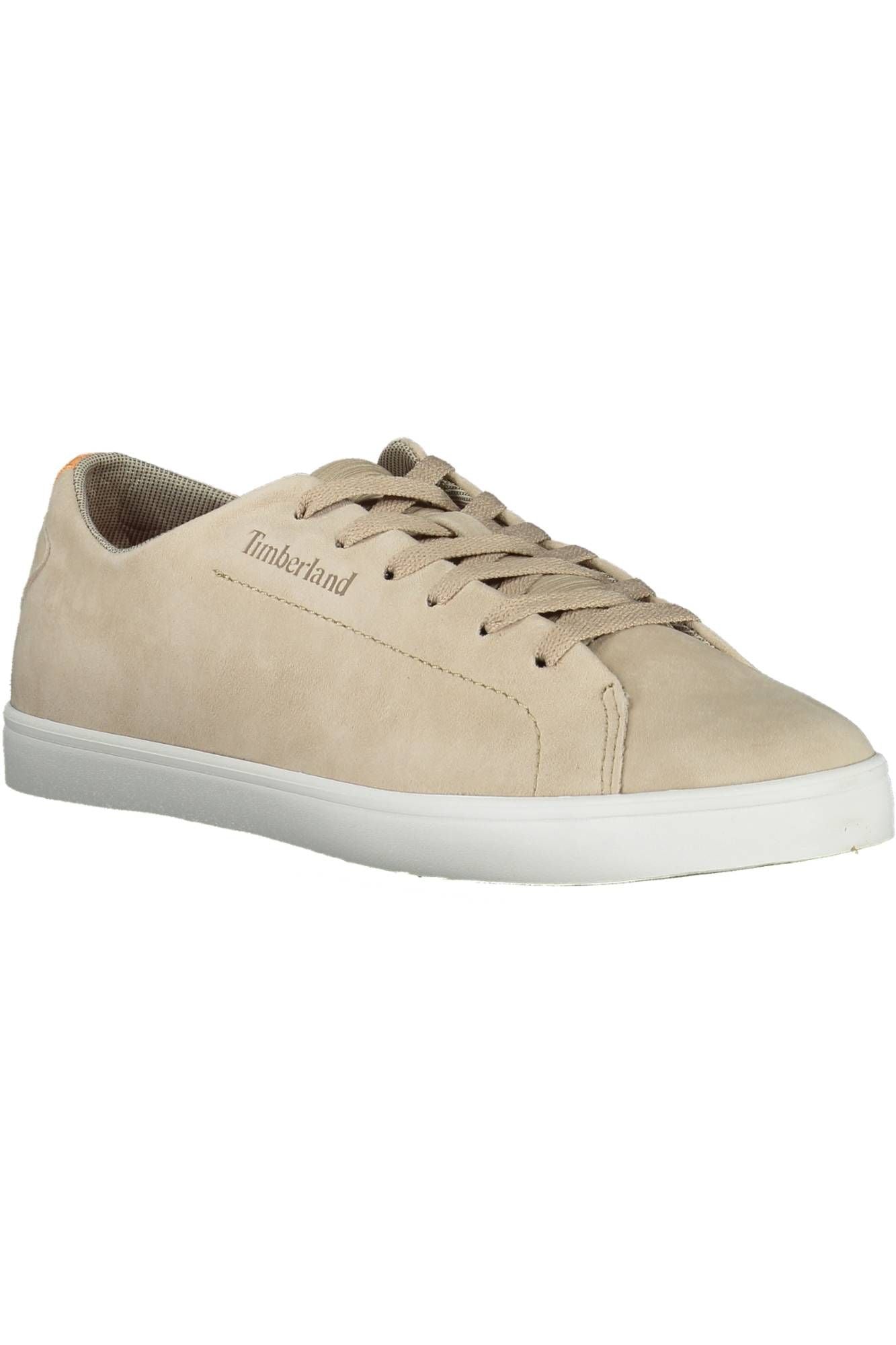 Timberland Chic Beige Leather Sneakers with Contrasting Sole