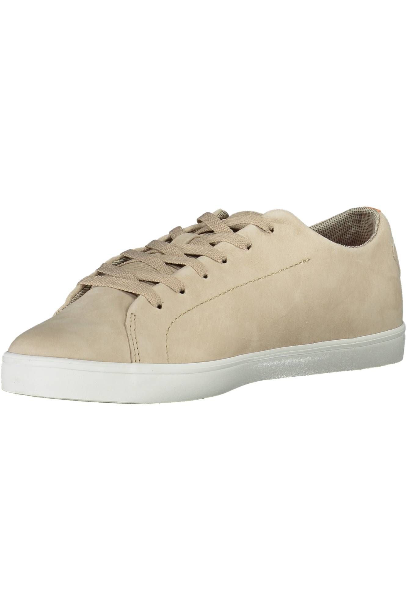 Timberland Chic Beige Leather Sneakers with Contrasting Sole