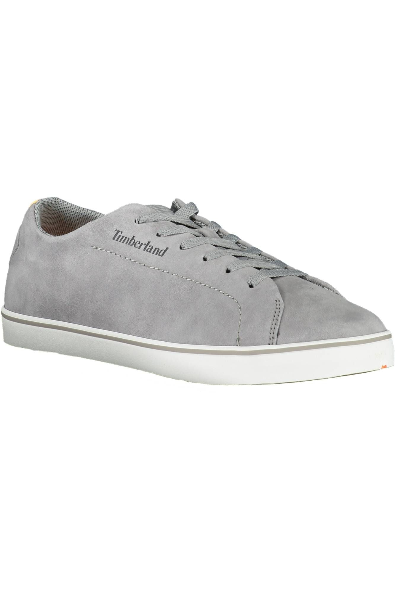 Timberland Chic Gray Leather Sneakers with Contrast Detail