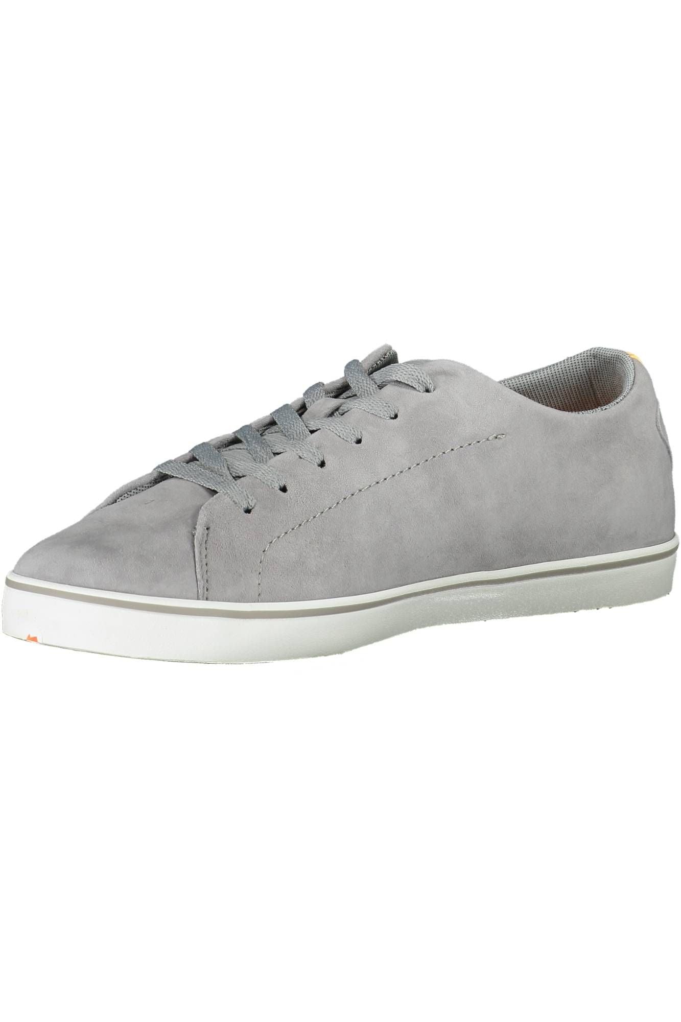 Timberland Chic Gray Leather Sneakers with Contrast Detail