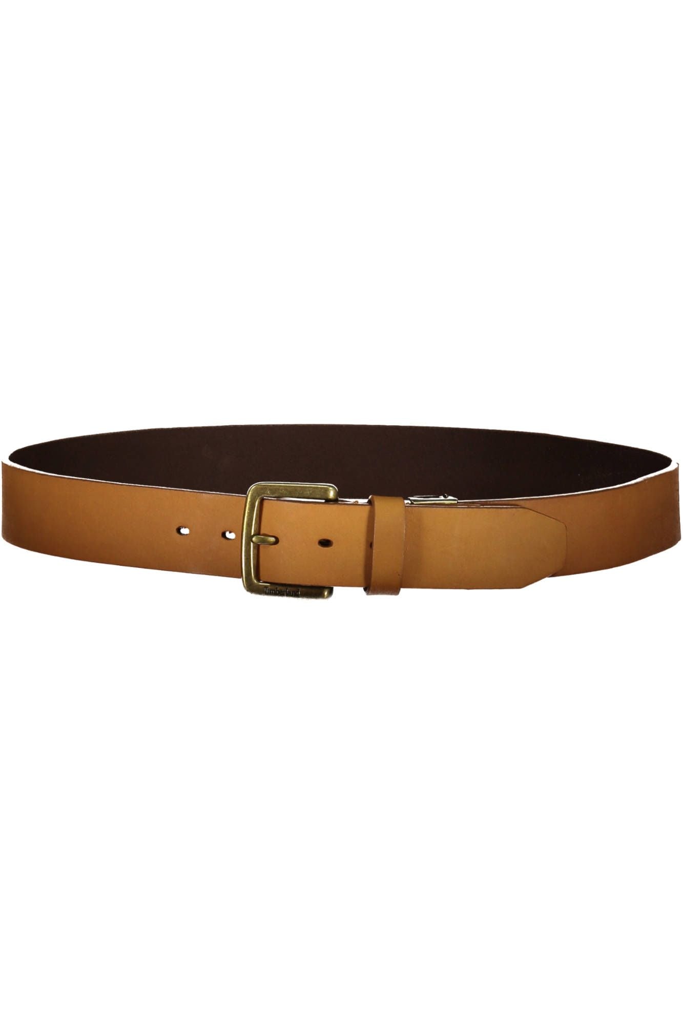 Timberland Sleek Beige Leather Belt with Metal Buckle