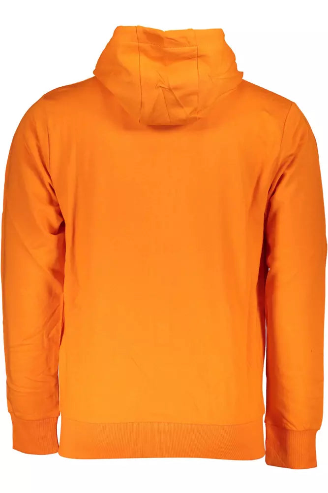 U.S. Grand Polo Orange Cotton High Collar Sweater with Hood