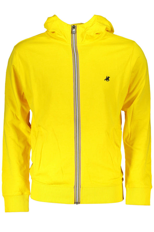 U.S. Grand Polo Sunburst Yellow Hooded Cotton Sweatshirt