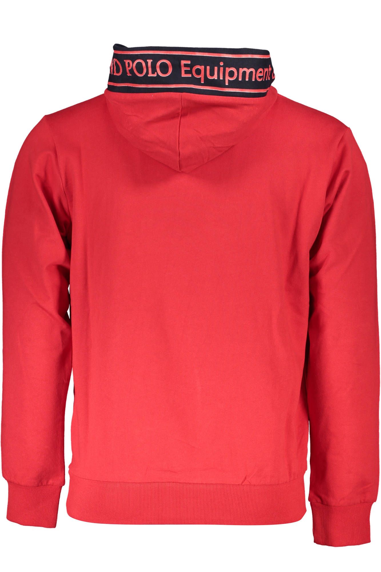 U.S. Grand Polo Red Hooded Long-Sleeve Sweatshirt with Logo