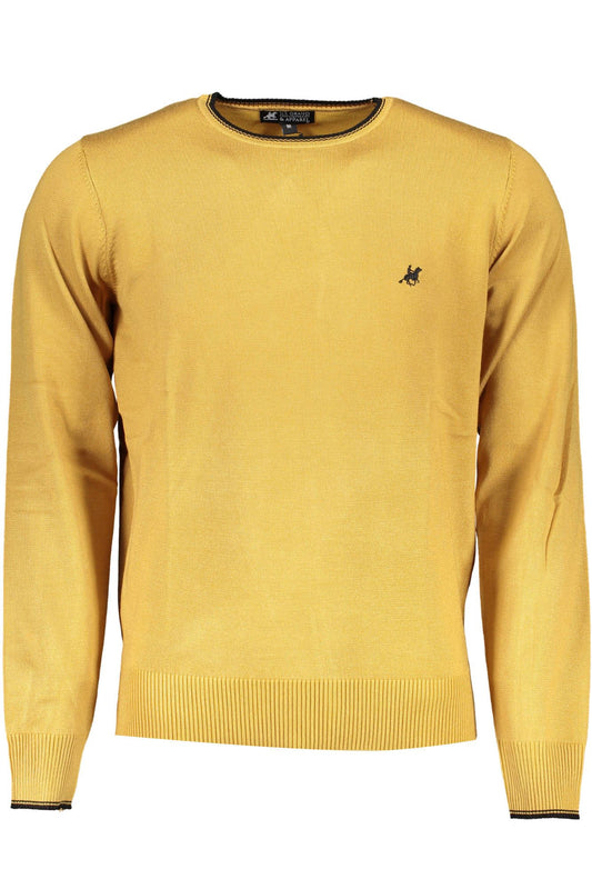 U.S. Grand Polo Elegant Long-Sleeved Yellow Sweater