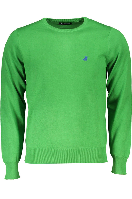 U.S. Grand Polo Round Neck Embroidered Green Sweater