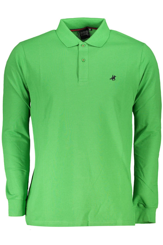 U.S. Grand Polo Elegant Long-Sleeved Green Polo Shirt