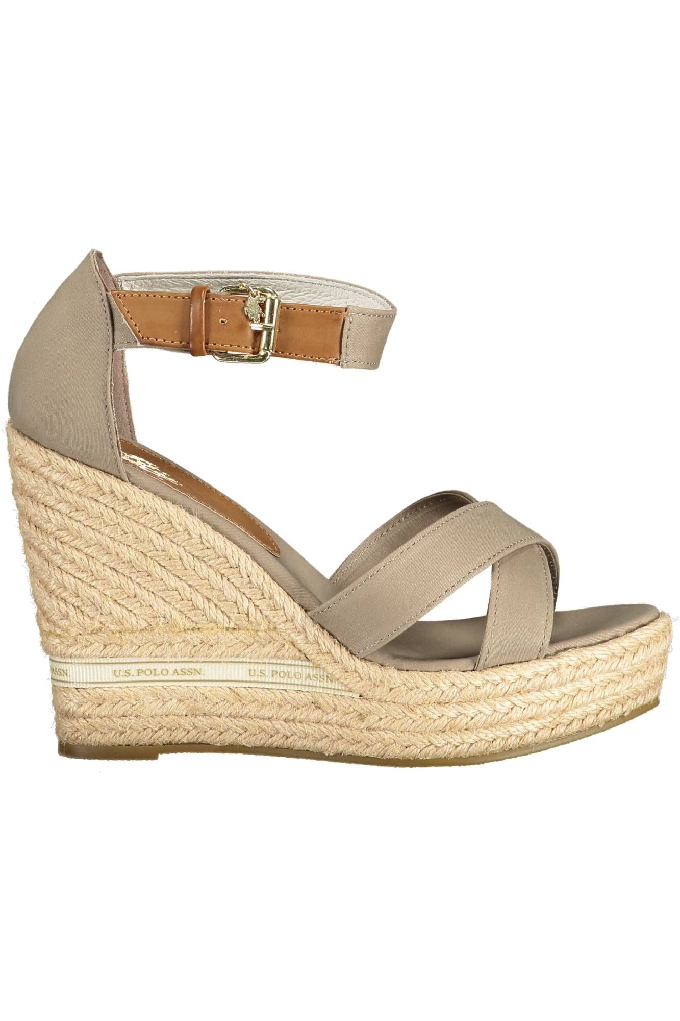 U.S. POLO ASSN. Chic Ankle Strap Wedge Sandals with Logo Detail