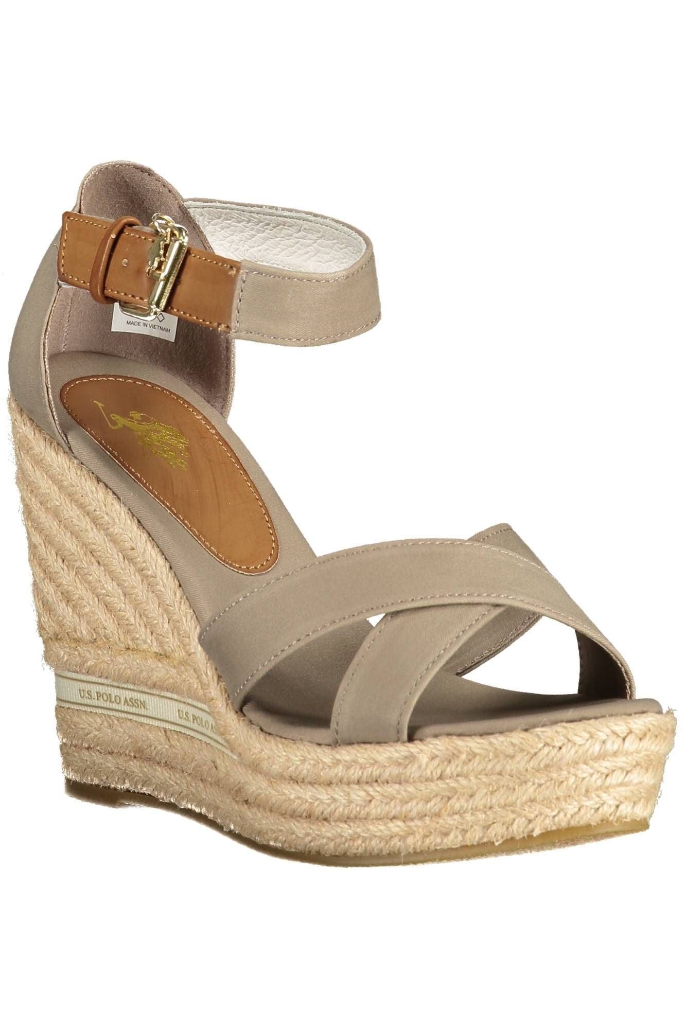 U.S. POLO ASSN. Chic Ankle Strap Wedge Sandals with Logo Detail