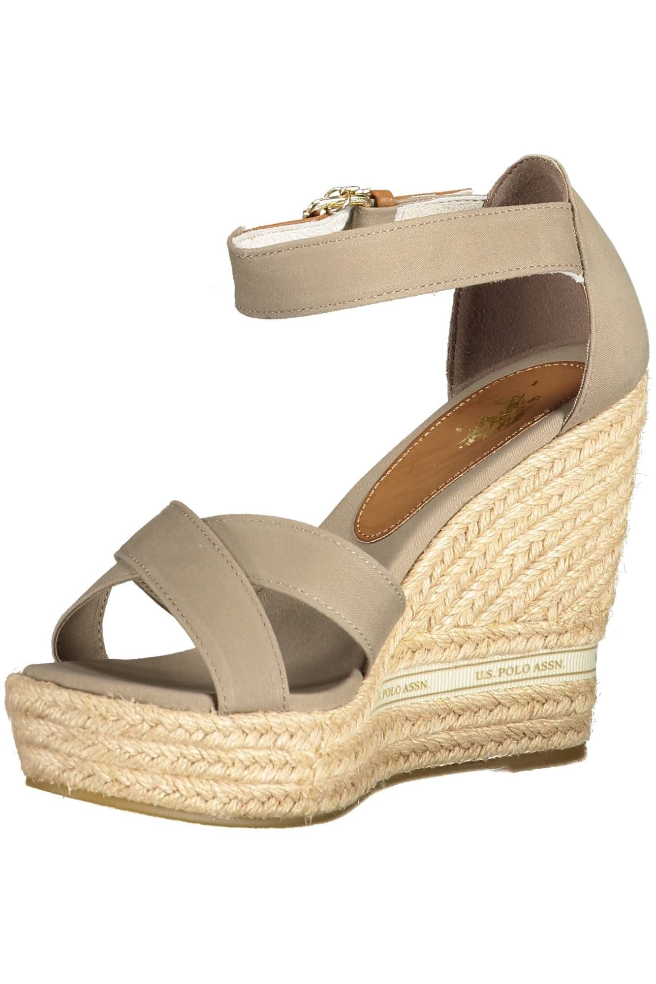 U.S. POLO ASSN. Chic Ankle Strap Wedge Sandals with Logo Detail