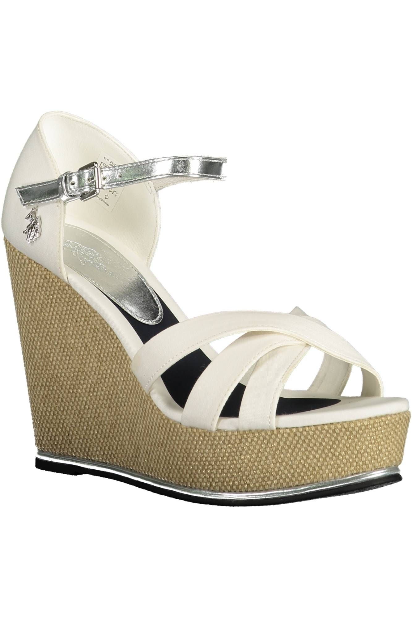 U.S. POLO ASSN. Chic Ankle Strap Wedge Sandals in White