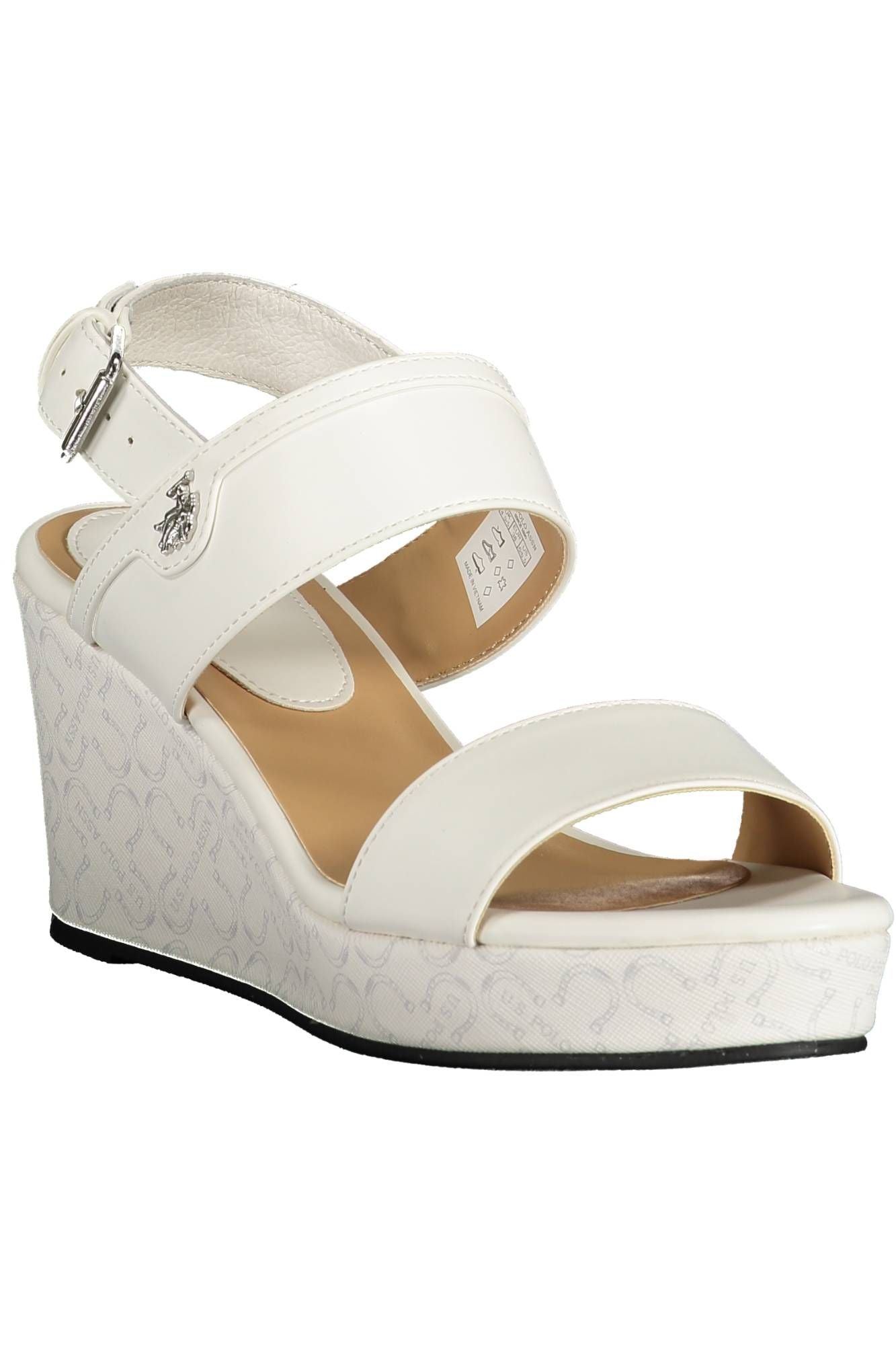 U.S. POLO ASSN. Chic Ankle Strap Wedge Sandals with Contrasting Logo