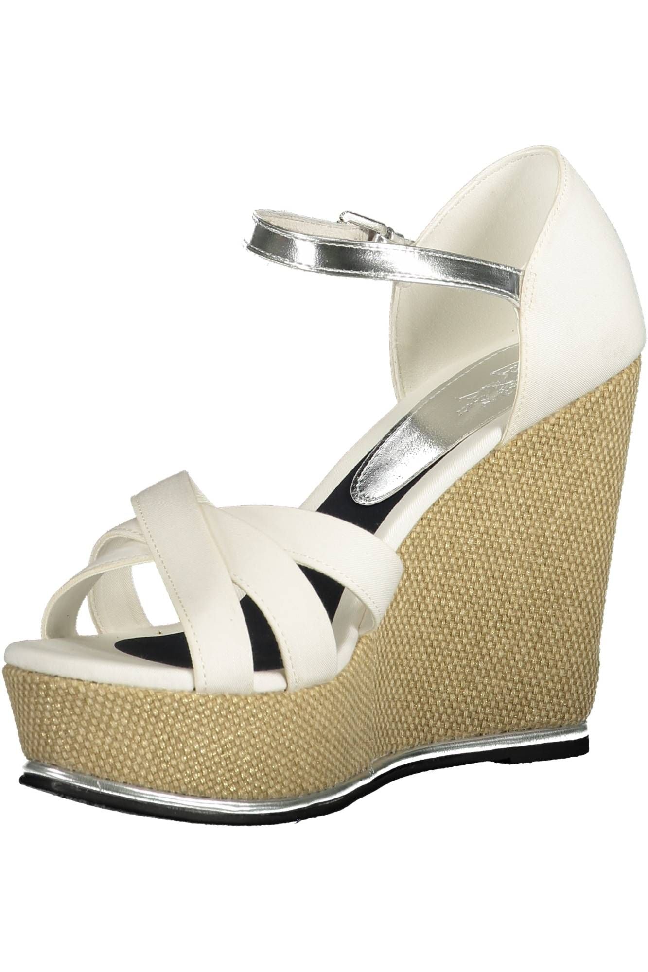 U.S. POLO ASSN. Chic Ankle Strap Wedge Sandals in White