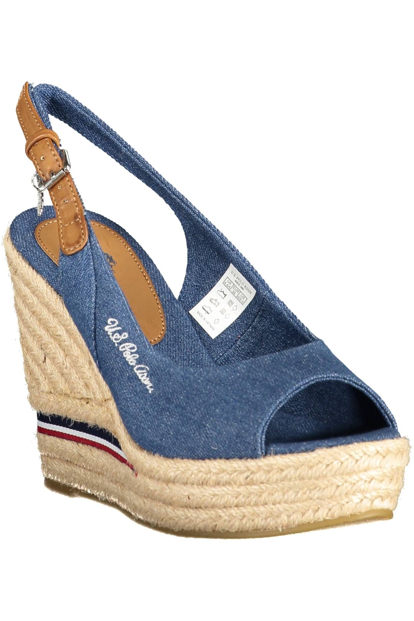 U.S. POLO ASSN. Chic Embroidered Wedge Sandals with Contrasting Details