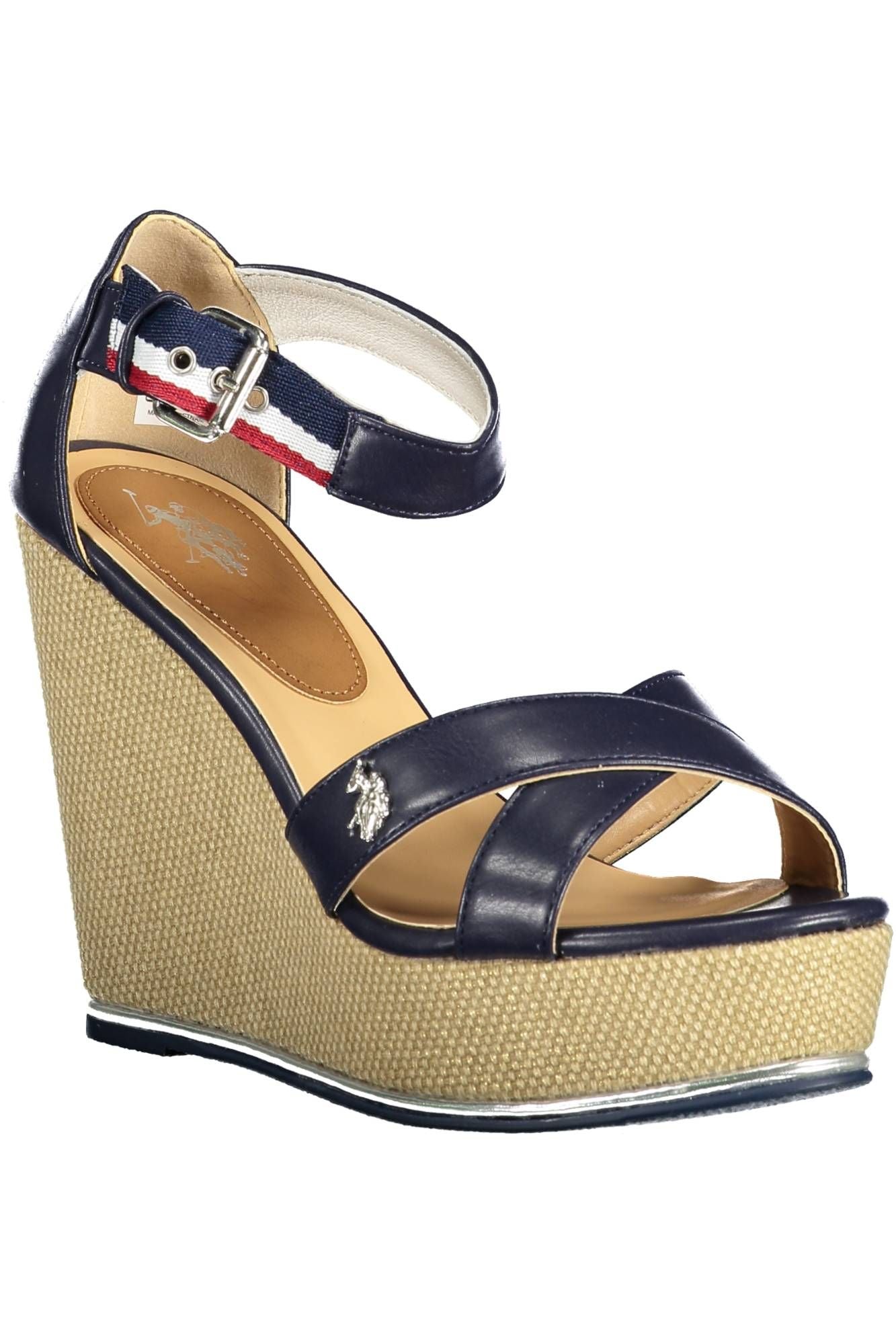 U.S. POLO ASSN. Chic Ankle-Strap Wedge Sandals with Logo Detail