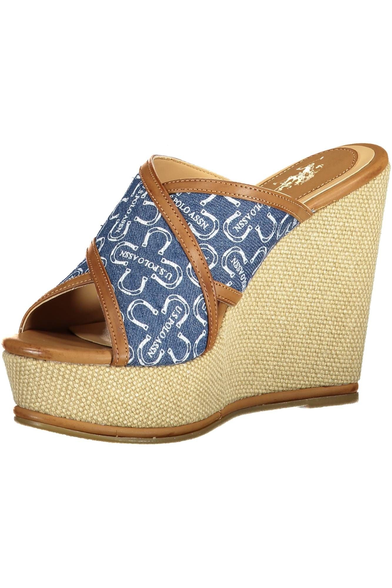 U.S. POLO ASSN. Chic Blue Wedge Sandals with Logo Accent