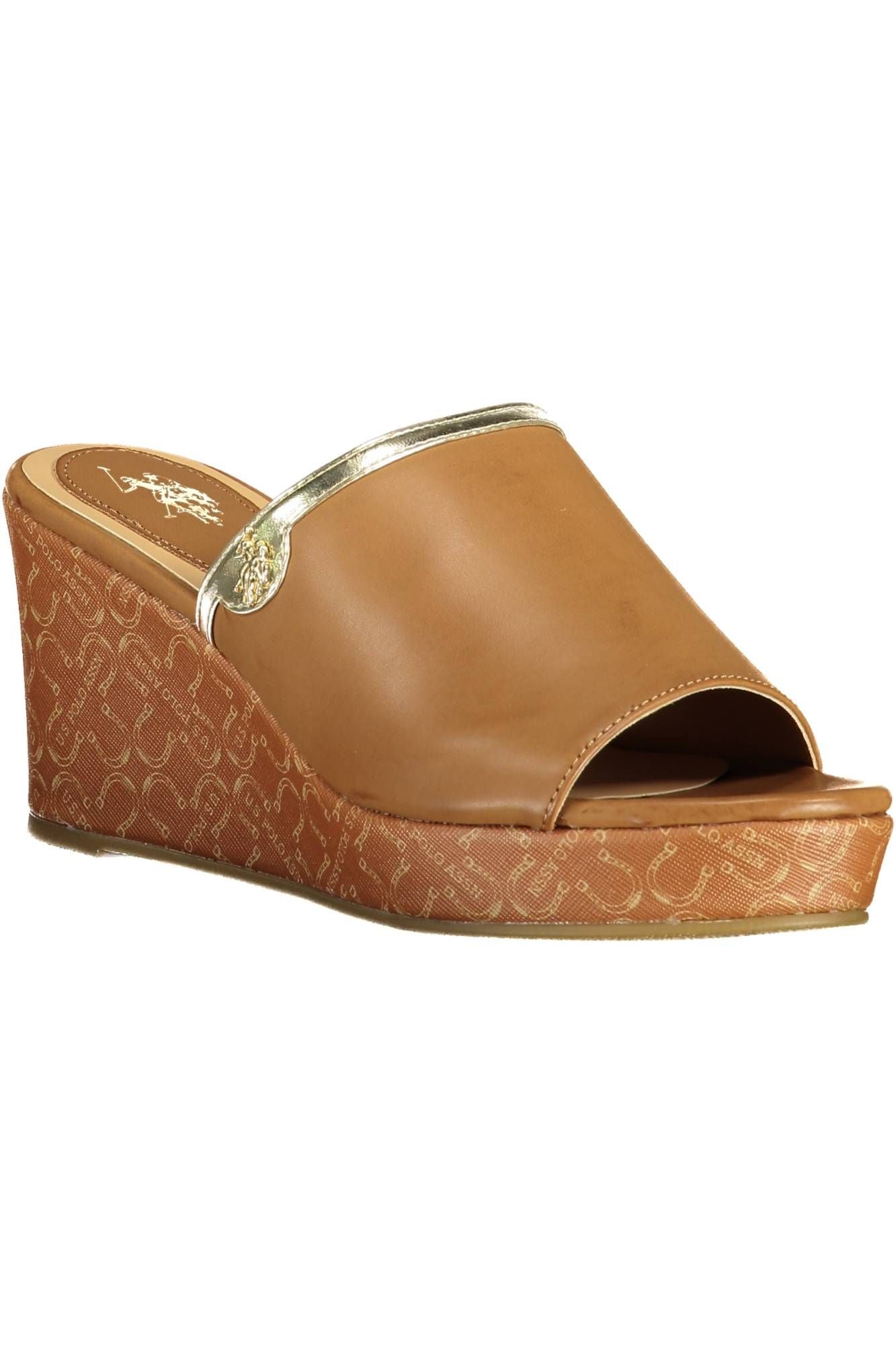 U.S. POLO ASSN. Chic Brown Wedge Sandals with Contrasting Details