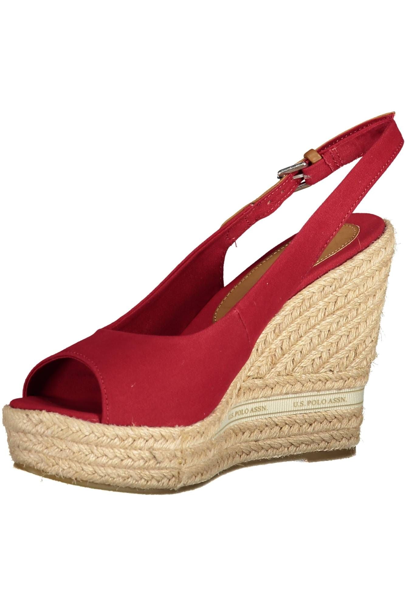 U.S. POLO ASSN. Chic Red Wedge Sandals with Contrasting Accents