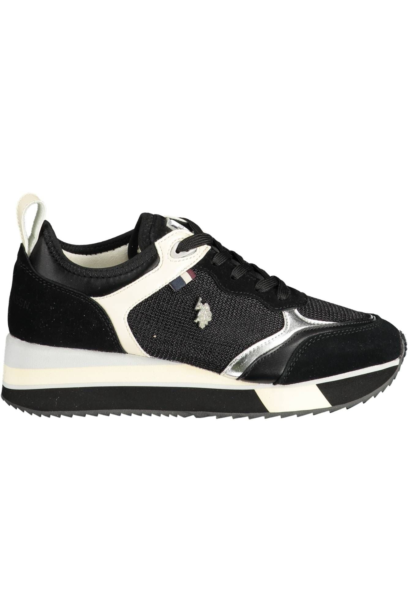 U.S. POLO ASSN. Chic Black Laced Sneakers with Memory Sole