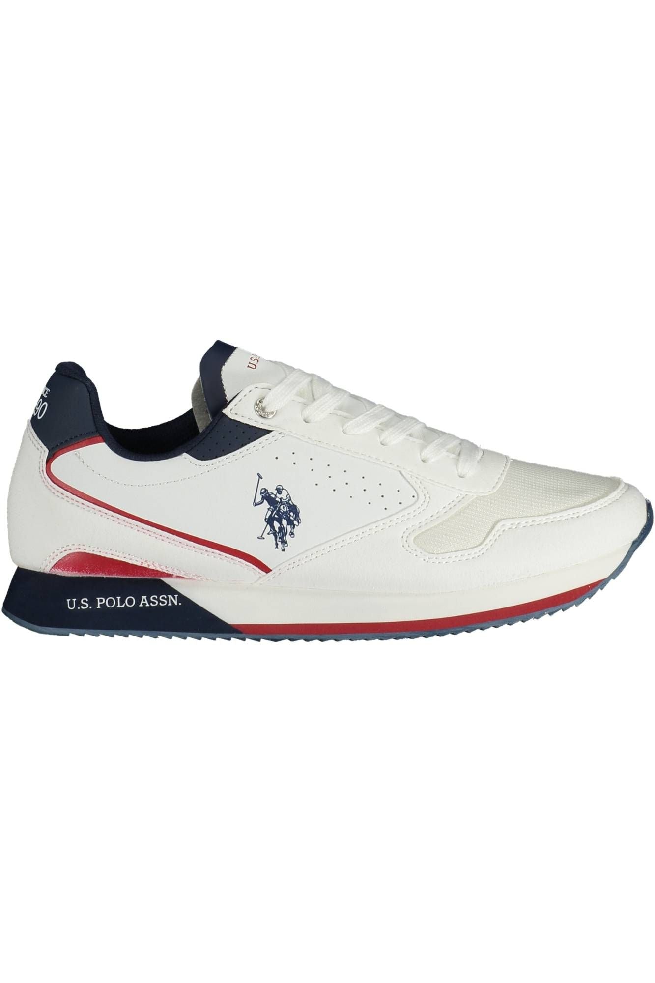 U.S. POLO ASSN. Elegant White Lace-Up Sports Sneakers