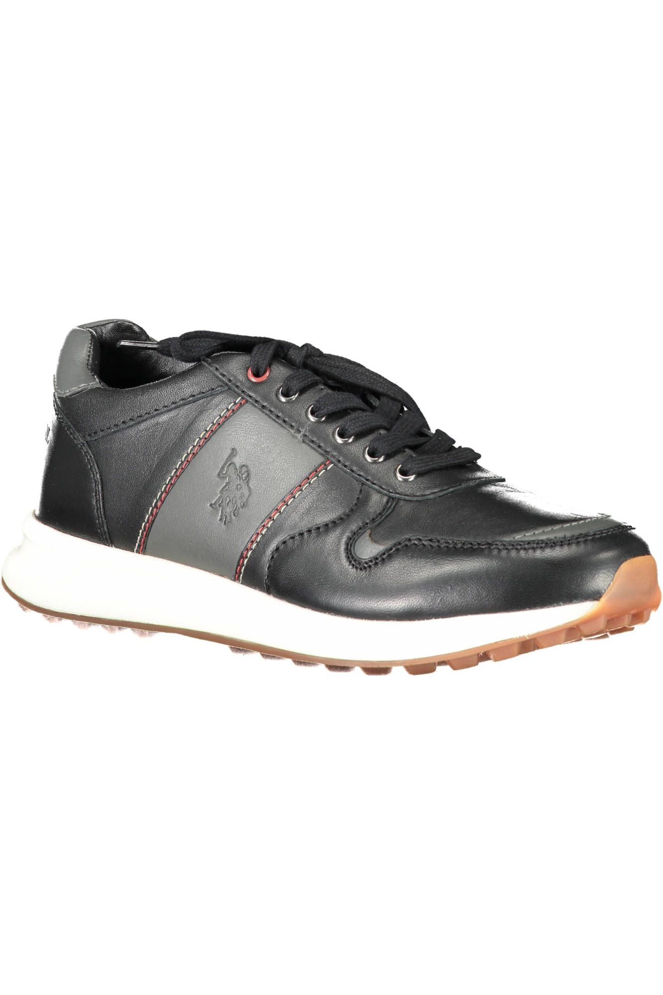 U.S. POLO ASSN. Sleek Black Eco Leather Sneakers with Logo Detail